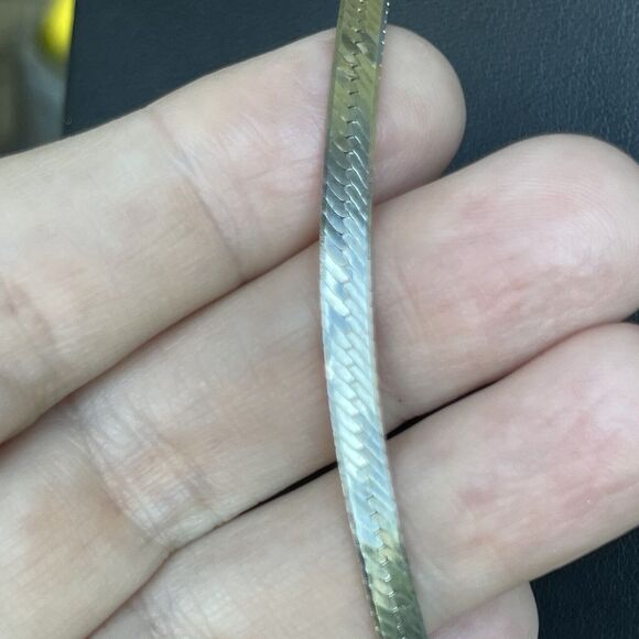 Sterling Silver 925 Milor Italy Herringbone Diamond Cut Necklace 26”L 12.9g - Picture 4 of 8